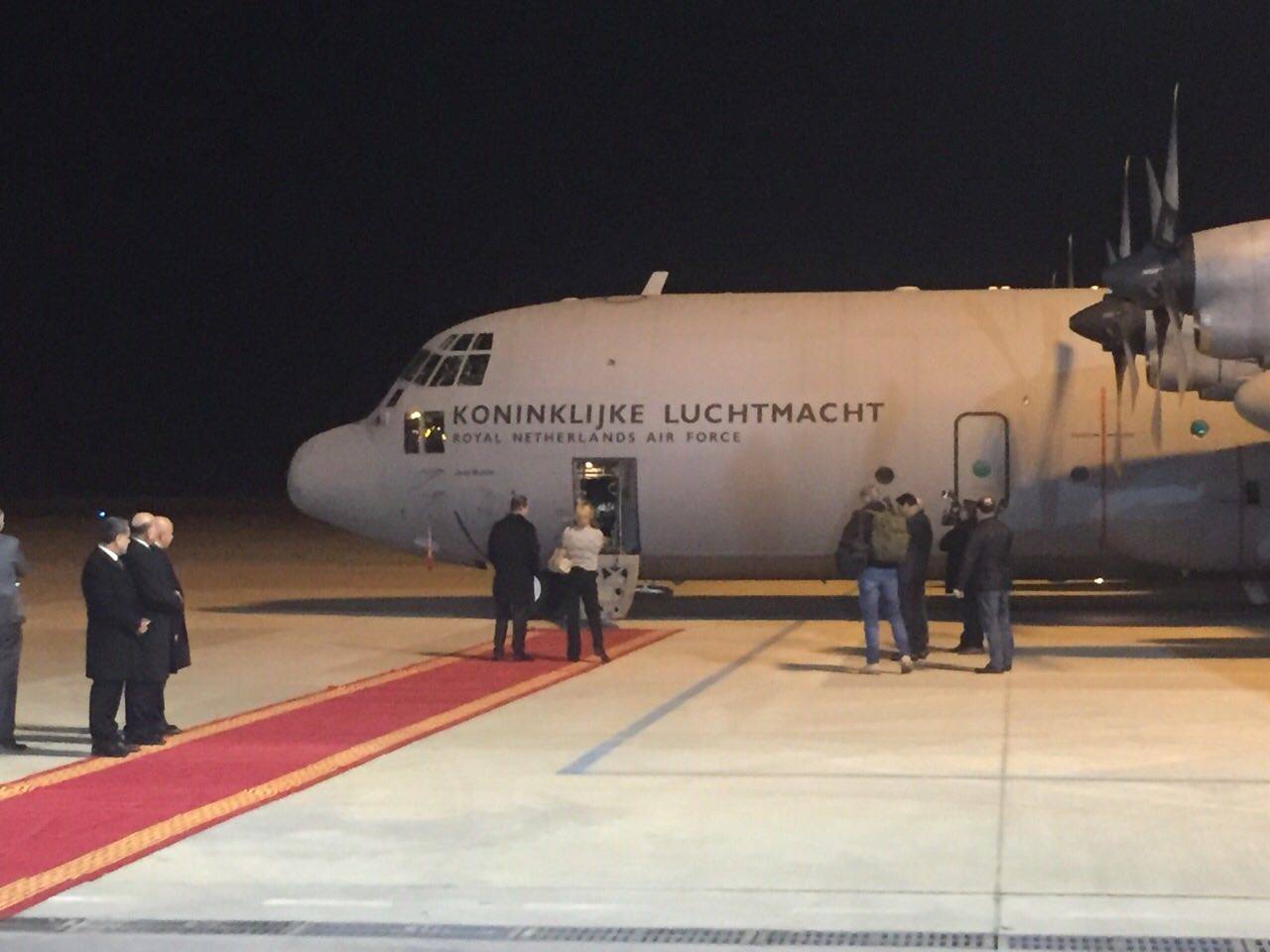 The Dutch ministers received by the Kurdistan Region officials at Erbil International Airport.